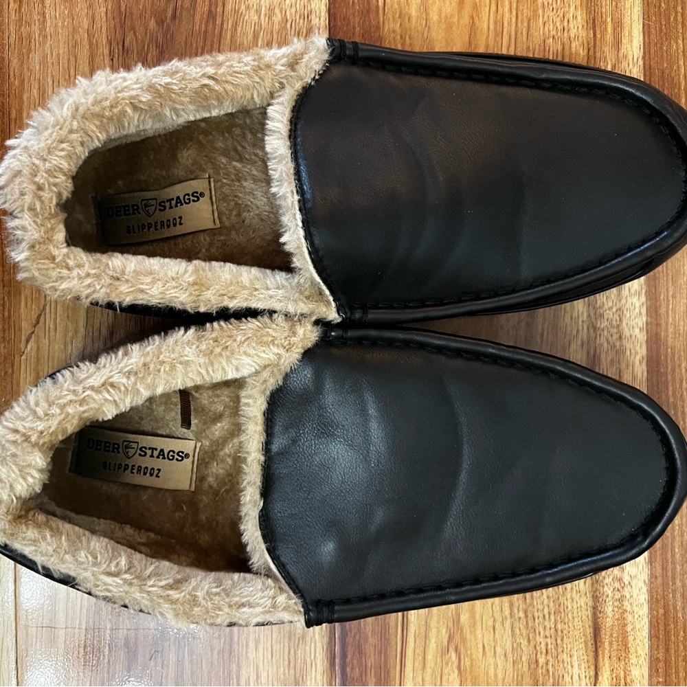 Deer Stags Men's Black and Tan Loafers - No Wear or Tear